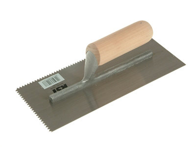 R.S.T. RTR153DT Notched Trowel 5mm V Notches Wooden Handle 11 x 4.1/2in RST153DT