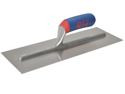 R.S.T. Stainless Steel Finishing Trowel with Soft Touch Handle - 13 x 5 Inches