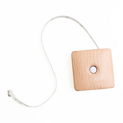 R/TAPE MEAS BEECH SQ - Retractable Tape Measure: Beech Wood: Square - KnitPro