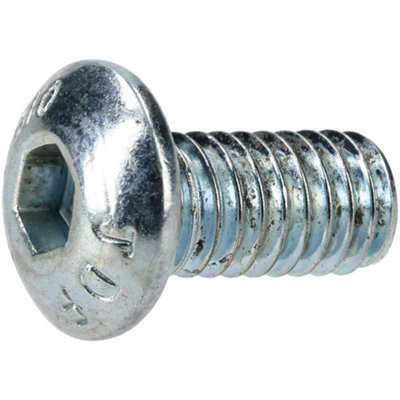 R-TECH 337335 M4 X 8 Hex Socket Button Screws Steel BZP - Pack Of 100