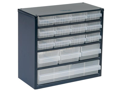 Raaco 616-123 Metal Storage Cabinet with 16 Versatile Drawers for Efficient Organization