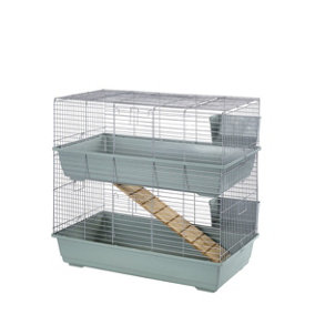 Rabbit 100 Double Cage Indoor for Rabbits & Guinea Pigs Beige