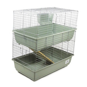 Rabbit 80 Double Cage Indoor for Rabbits & Guinea Pigs Beige