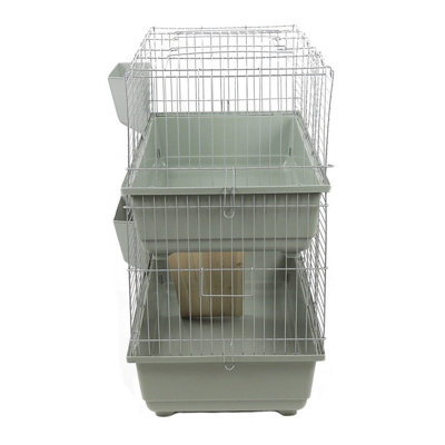 Rabbit 80 Double Cage Indoor for Rabbits & Guinea Pigs Beige