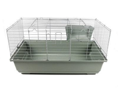 Rabbit 80 Indoor Rabbit & Guinea Pig Cage 80x40x42cm Silver/Beige