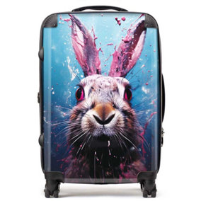 Rabbit Face Splashart Suitcase - Medium