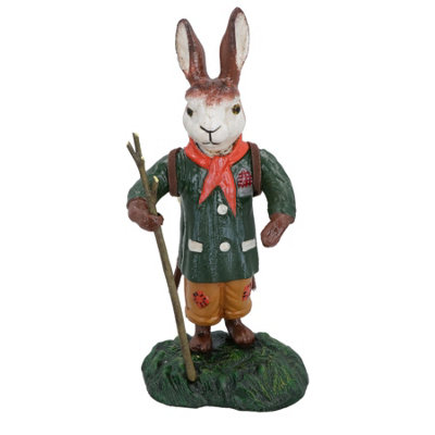 Rabbit Figure Statue Cast Iron Mascot Ornament Sculpture House Home Animal
