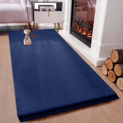 Rabbit Fur Rug Soft Thick Large Fluffy Rugs For Bedroom Area Kitchen ...