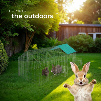 Rabbit Run - 12 grid elements with sunshade, 2 doors, 180 x 75 x 75 cm ...