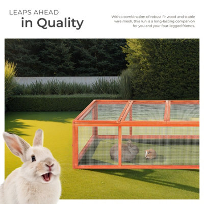 Rabbit Run Mandy - wooden, with 2 roof openings, 2 doors, 181 x 90 x 48 ...
