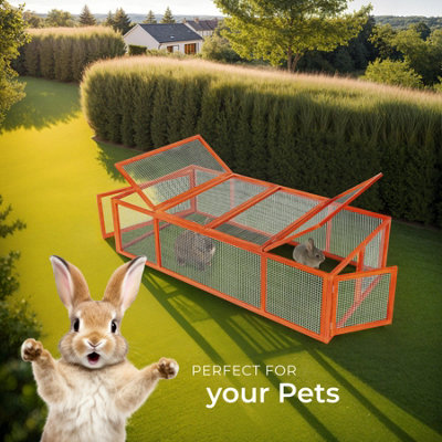 Rabbit Run Mandy - wooden, with 2 roof openings, 2 doors