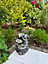 Rabbit Waterfall Feature 3 Water Bowls with LED Lights - Solar Panel 46x32x26