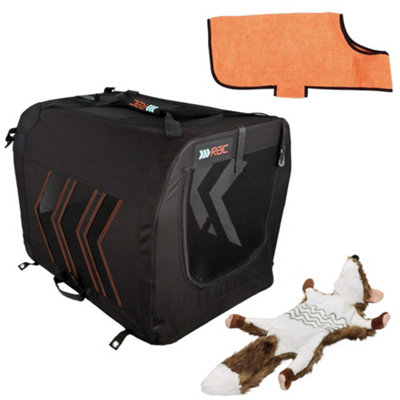 RAC Large Fabric Pet Dog Carrier with Microfiber Towel Coat and Plush