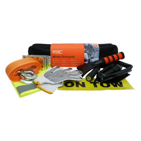 RAC Winter Driving Kit - Includes Ice Scraper, Tow Rope, Gloves, Torch, Hi-Vis & Shovel
