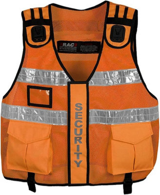 RAC3 High Visibility Security Vest - Multi-Pocket, Body Camera Mount ...