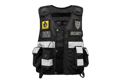 thumbnail image 2 of SIA Approved Black Hi-Vis Security Vest With Reflective Strips - Supertouch Workwear 2 of 4