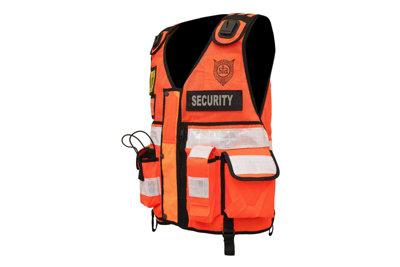 RAC3 High-Visibility Security Vest with Reflective Strips, Body Camera ...