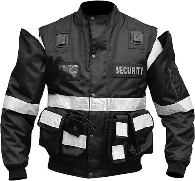 RAC3 Mens 2 in 1 Security Doorman Jacket Vest with Removable Sleeves, Available in 3 Colors, Sizes Small to 5XL (Black XL)