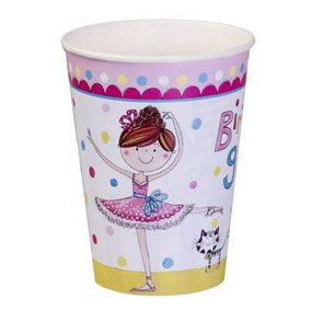 Rachel Ellen Plastic Ballerina Party Cup (Pack of 8) Multicoloured (One Size)