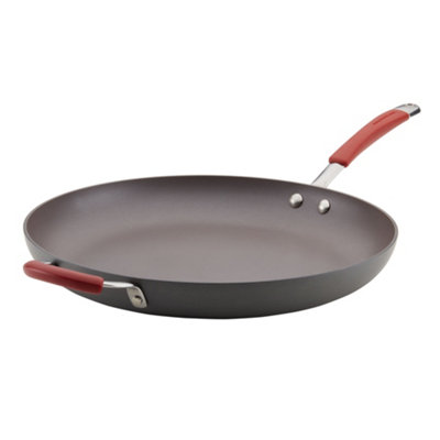 Rachel Ray Classic Brights Black Round Hard Anodised Aluminium Dishwasher Safe Non-Stick Frying Pan 36cm