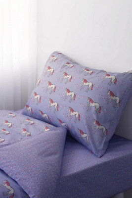 Rachel Riley Lilac Unicorn Duvet Cover Set - Cot Bed