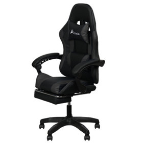 Racing 360 Reclining Swivel Gaming Chair Reclining PU Leather Black