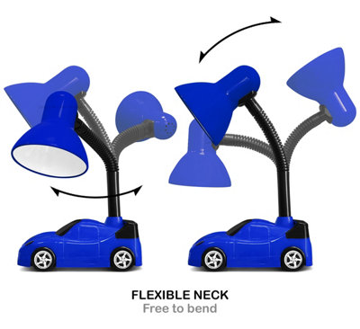 Racing Car Flexible Blue and Black Desk Lamp CR04BL with 4W LED G45 Cool White