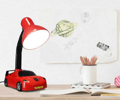 Racing Car Flexible Red and Black Desk Lamp CR02YELL with 4W LED G45 Cool White
