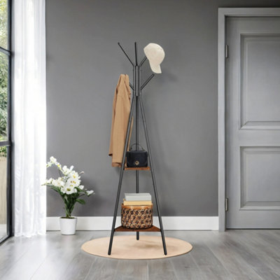 Rack Stand, Coat Tree, Hall Tree Free Standing, Industrial Style, With ...