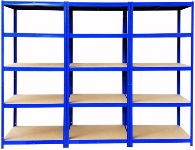 Racking Monkey 180x90x45cm 3 Bay Garage Shelving Units 200kg UDL Per ...
