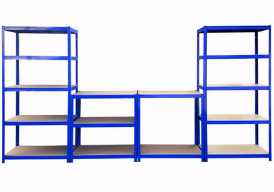 Racking Monkey 180x90x45cm 3 Bay Garage Shelving Units 200kg UDL Per ...