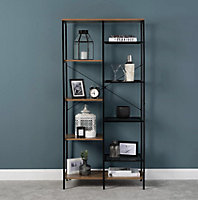 Racking Solutions 9 Tier Storage Bookshelf Mid Oak Style With Industrial Details 1700mm H x 790mm W x 400mm D