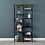 Racking Solutions 9 Tier Storage Bookshelf Mid Oak Style With Industrial Details 1700mm H x 790mm W x 400mm D