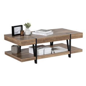 Racking Solutions Contemporary Coffee Side Table with Metal Legs & Detailing 1200mm W