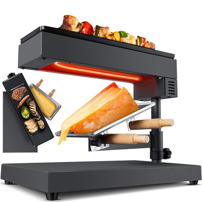 Raclette Cheese Melting Swiss Style and Table Grill 600W - Indoor Party ...