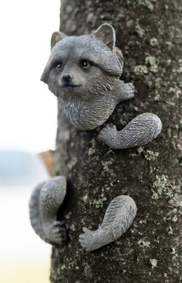 Racoon Garden Tree Peeker Ornament Decoration Hanging Resin Creature