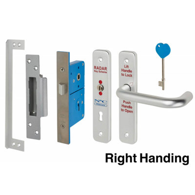RADAR Lock Disabled Toilet Lock Set - Right Hand - Genuine N&C Phlexicare