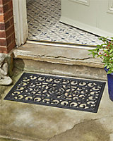 Radcliffe Iron-Effect Doormat Duty Rubber Rectangle Ironmat  Waterproof Non-Slip 45x75cm - Black