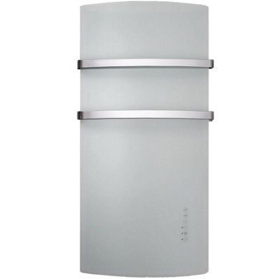 Radialight Deva Glass Electric Bathroom Fan Heater With Towel Bars, 1500W, White