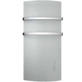 Radialight Deva Glass Electric Bathroom Fan Heater With Towel Bars, 1500W, White