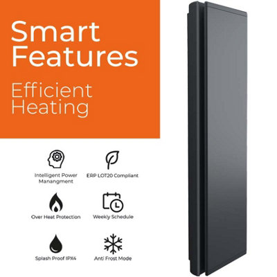 Radialight Icon Wifi Vertical Electric Panel Heater, Wall Mounted ...