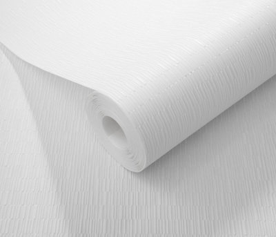 Radiant Lines - Textured White Paintable Wallpaper - Paste the Wall