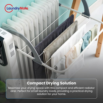 Radiator Airer Clothes Washing Adjustable Foldable 5 Bar Radiator Airer ...