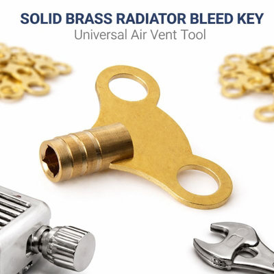 RADIATOR BLEED KEY SOLID BRASS UNIVERSAL AIR VENT HEATING TOOL