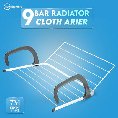 Radiator Clothes Airer 9 Bar Foldable Clothes Drying Rack with ...