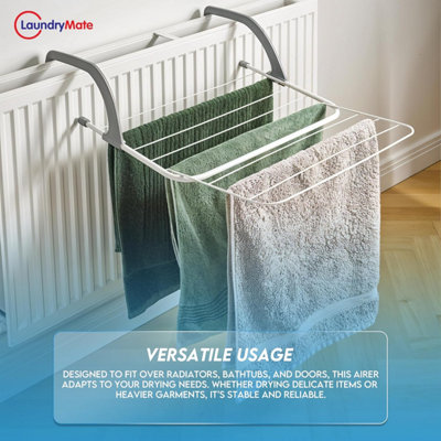 Radiator Clothes Airer 9 Bar Foldable Clothes Drying Rack with ...