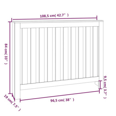Radiator Cover 108.5x19x84 cm Solid Wood Pine - 6