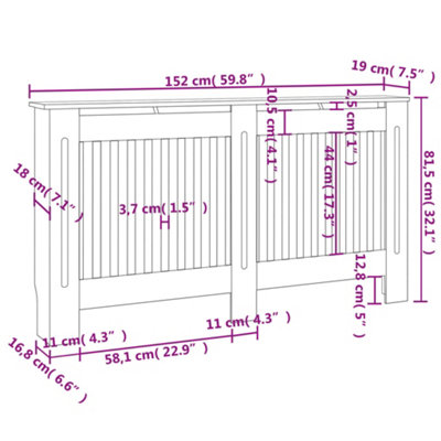 Radiator Cover 152x19x81.5 cm MDF - 8