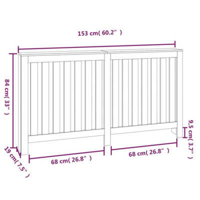 Radiator Cover 153x19x84 cm Solid Wood Pine - 8