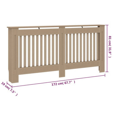 Radiator Cover 172x19x81 cm MDF - Sturdy and Durable - 8